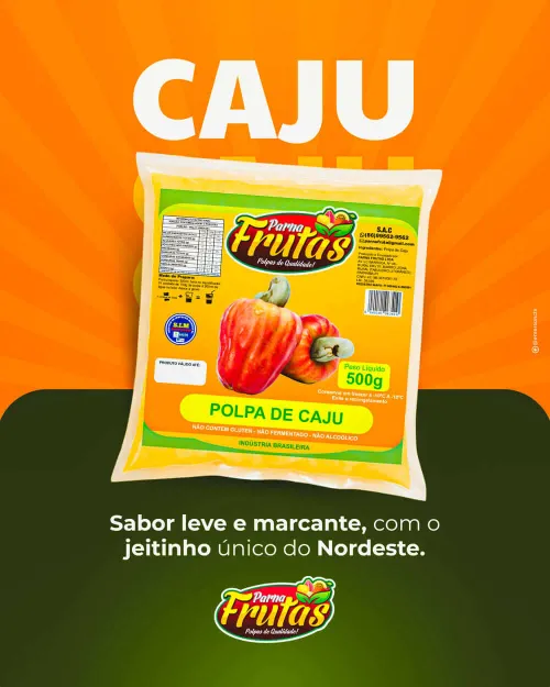 Polpa de Caju Parnafrutas — Sabor leve e marcante, com o jeitinho único do Nordeste.