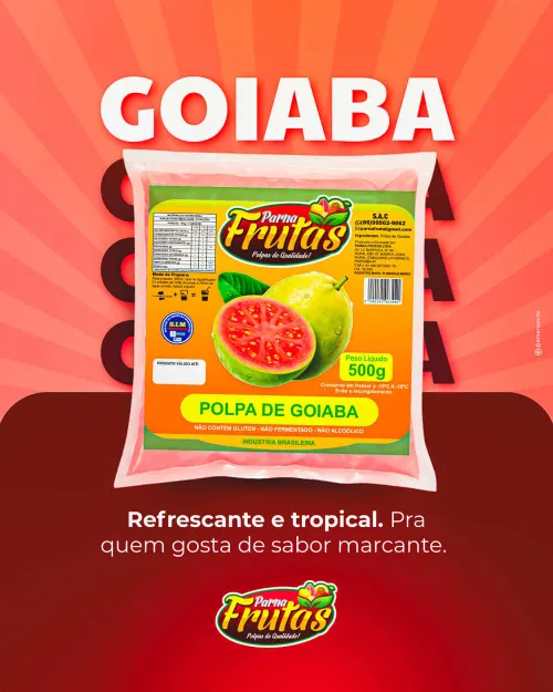 Polpa de Goiaba Parnafrutas — Refrescante e tropical. Pra quem gosta de sabor marcante.